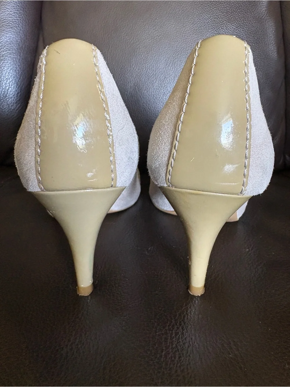 Coach ‘Wanda’ Taupe Suede Pumps
Pretty Gold Accent.
Classic Style and Beauty. - Picture 5 of 13